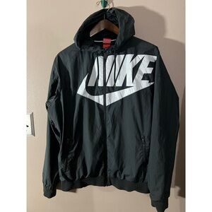 Nike Black and White Windbreaker with Hood